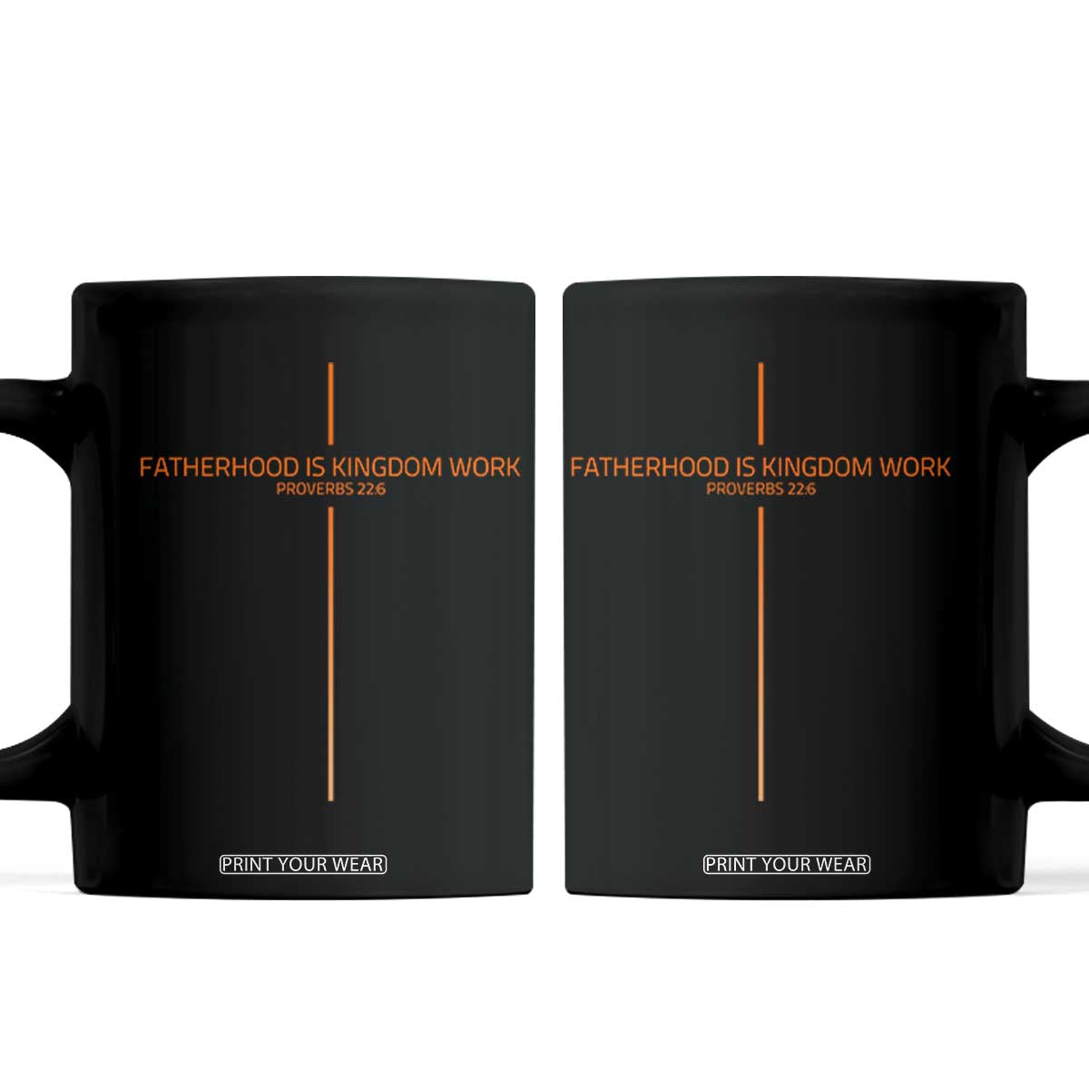 Fatherhood Is Kingdom Work Coffee Mug Vintage Christian Dad Cross TS10 Black Print Your Wear