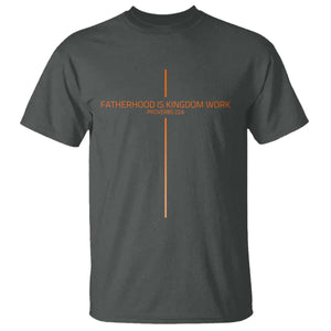 Fatherhood Is Kingdom Work T Shirt Vintage Christian Dad Cross TS10 Dark Heather Print Your Wear