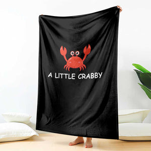 A Little Crabby Throw Blanket Minimalist Beach Meme Summer Aesthetic TS10 Print Your Wear