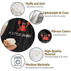A Little Crabby Throw Blanket Minimalist Beach Meme Summer Aesthetic TS10 Print Your Wear