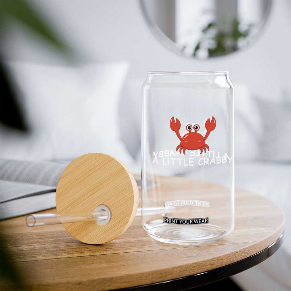A Little Crabby Glass Can Minimalist Beach Meme Summer Aesthetic TS10 Print Your Wear