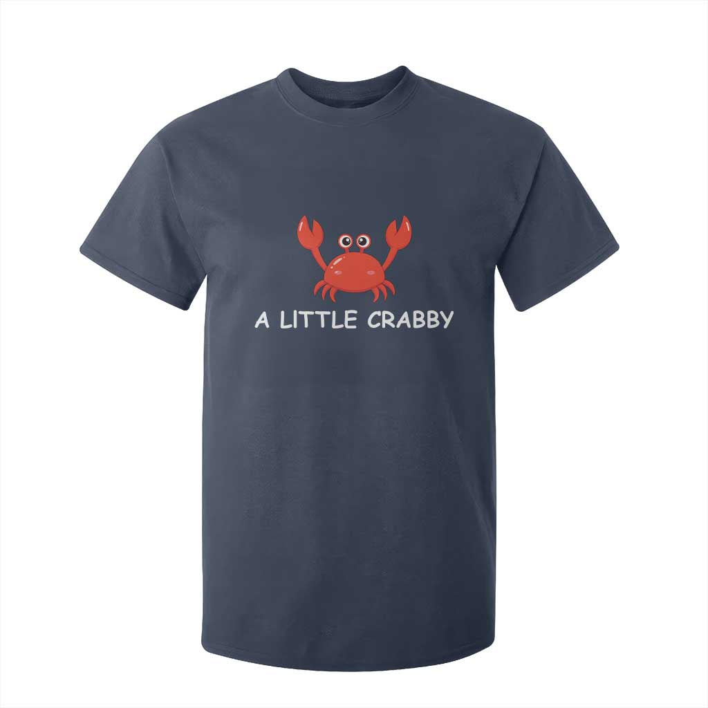 A Little Crabby T Shirt For Kid Minimalist Beach Meme Summer Aesthetic TS10 Navy Print Your Wear