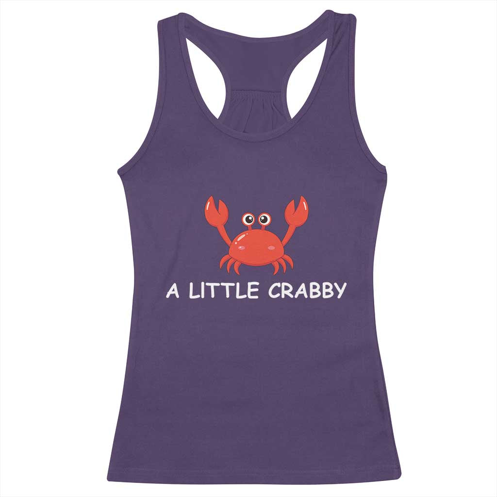 A Little Crabby Racerback Tank Top Minimalist Beach Meme Summer Aesthetic TS10 Purple Print Your Wear