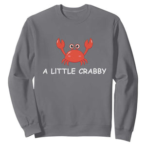 A Little Crabby Sweatshirt Minimalist Beach Meme Summer Aesthetic TS10 Charcoal Print Your Wear