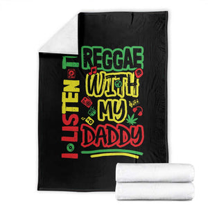 Rasta Baby Throw Blanket I Listen to Reggae with My Daddy TS10 Black Print Your Wear
