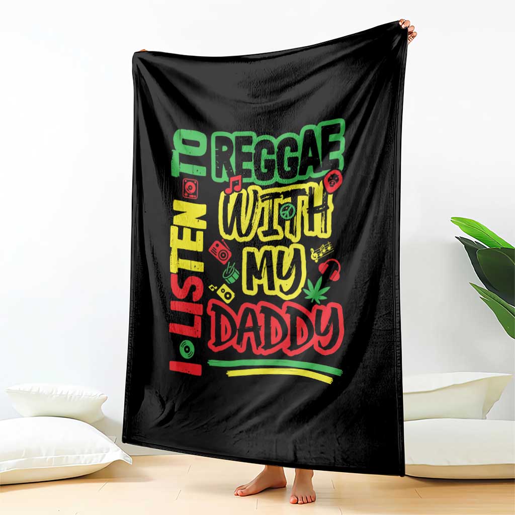 Rasta Baby Throw Blanket I Listen to Reggae with My Daddy TS10 Print Your Wear