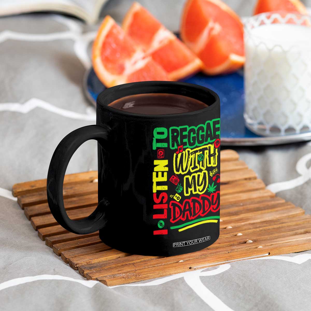 Rasta Baby Coffee Mug I Listen to Reggae with My Daddy TS10 Print Your Wear