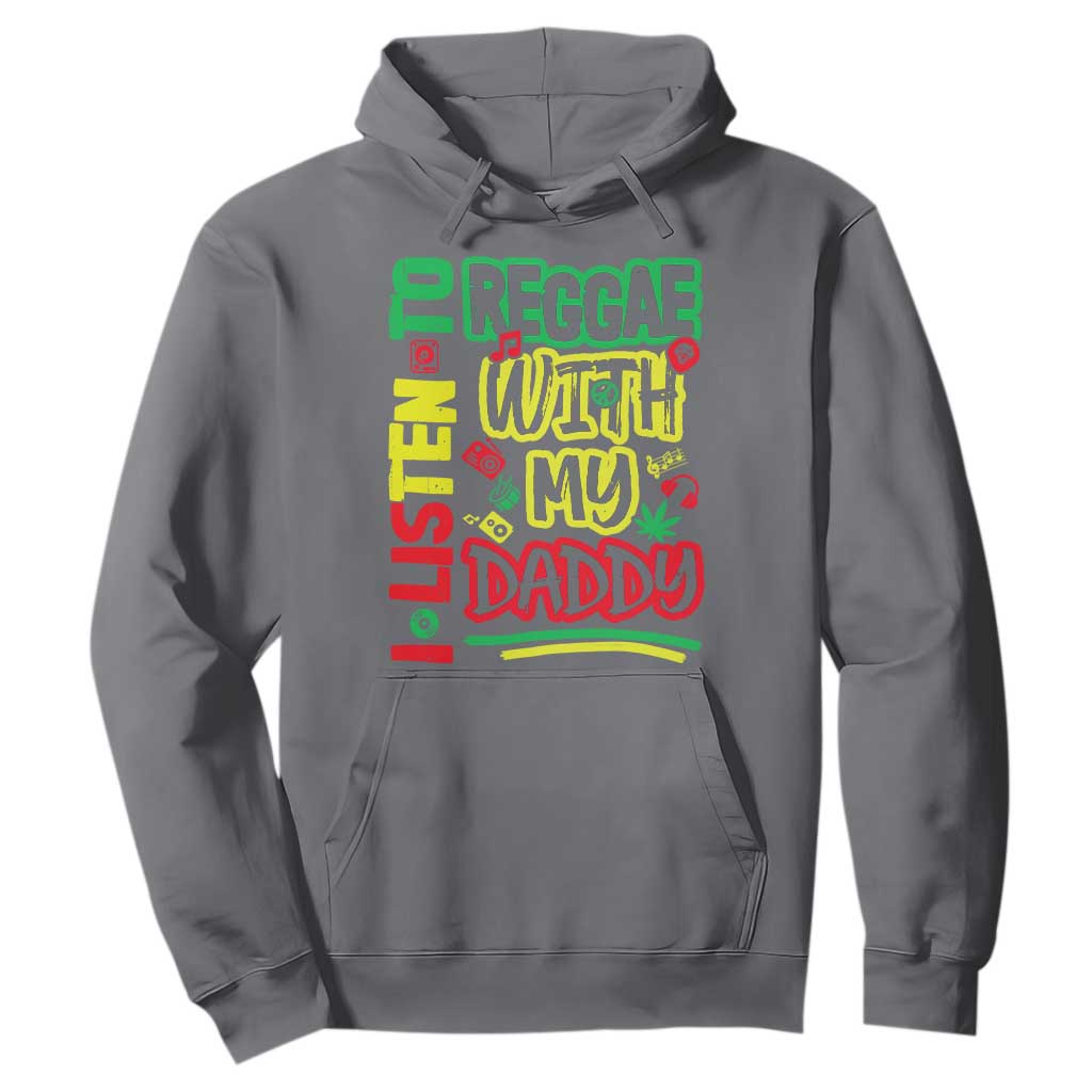 Rasta Baby Hoodie I Listen to Reggae with My Daddy TS10 Charcoal Print Your Wear