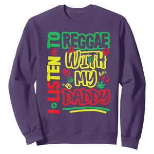 Rasta Baby Sweatshirt I Listen to Reggae with My Daddy TS10 Purple Print Your Wear