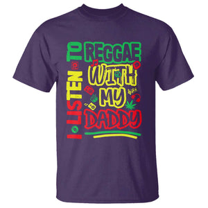 Rasta Baby T Shirt I Listen to Reggae with My Daddy TS10 Purple Print Your Wear