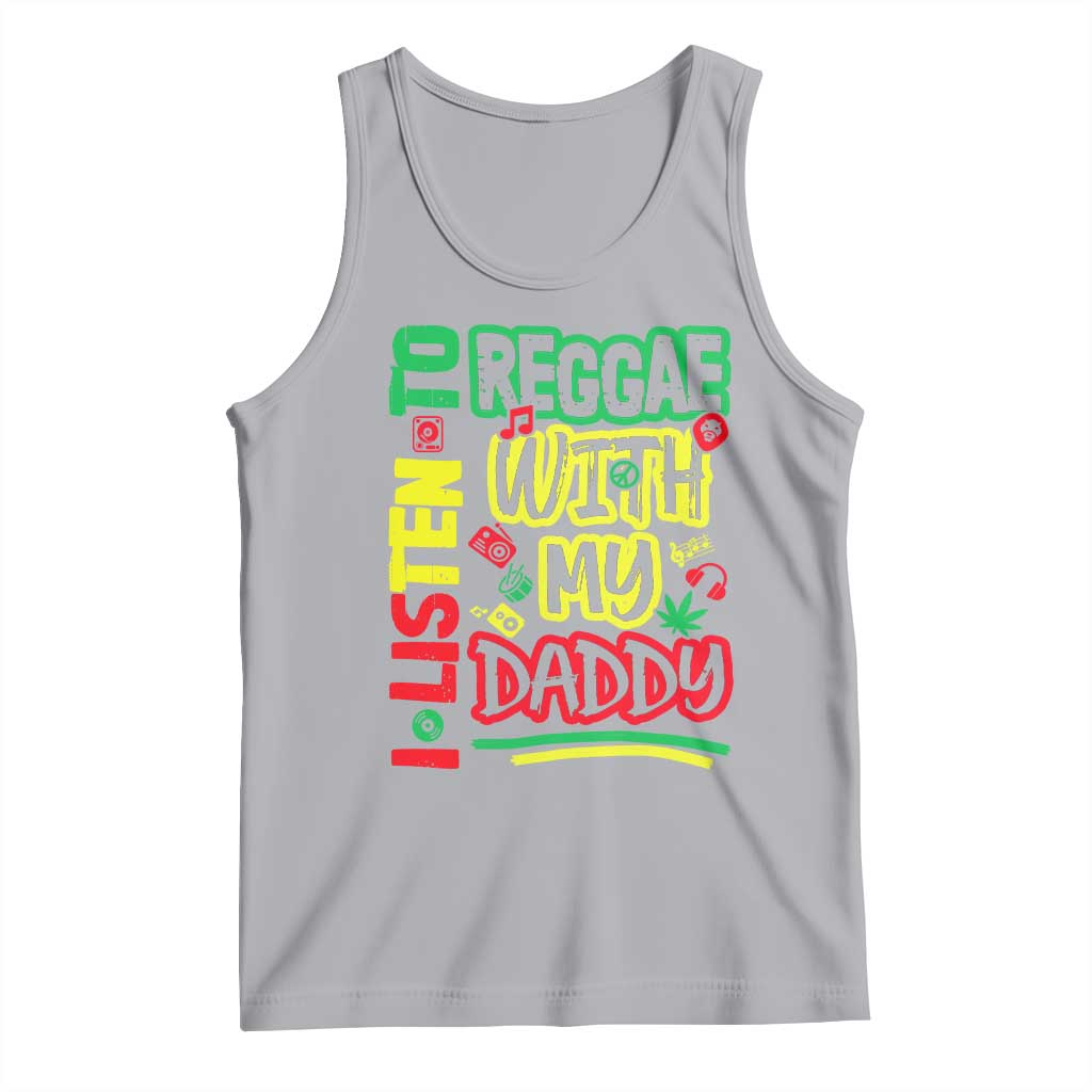 Rasta Baby Tank Top I Listen to Reggae with My Daddy TS10 Athletic Heather Print Your Wear