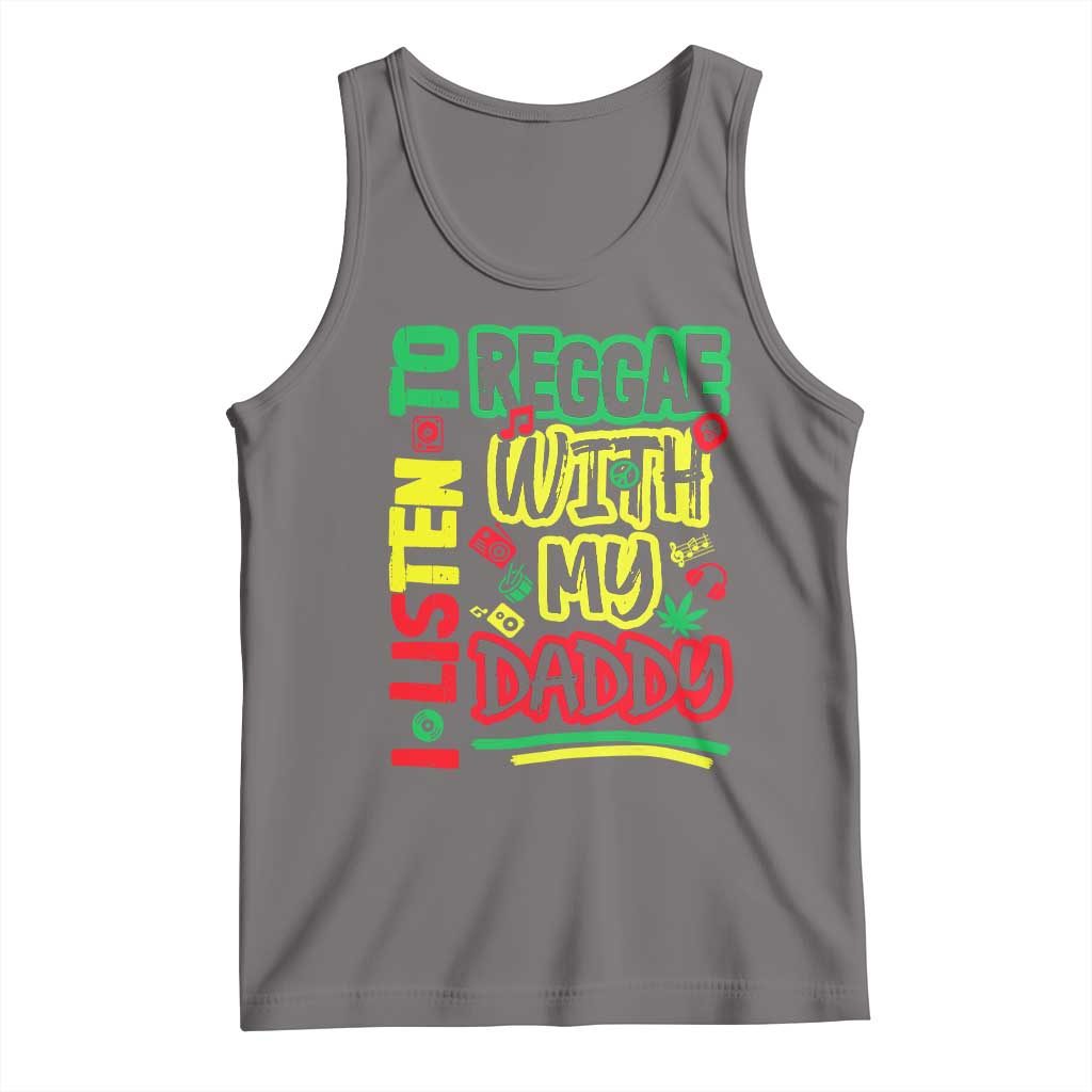 Rasta Baby Tank Top I Listen to Reggae with My Daddy TS10 Deep Heather Print Your Wear