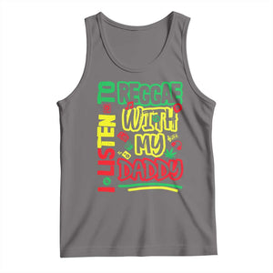 Rasta Baby Tank Top I Listen to Reggae with My Daddy TS10 Deep Heather Print Your Wear