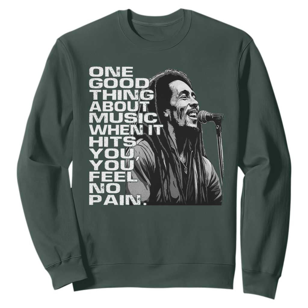 Vintage Marley Sweatshirt Jamaica Jamaican Rasta Reggage Music TS10 Dark Forest Green Print Your Wear