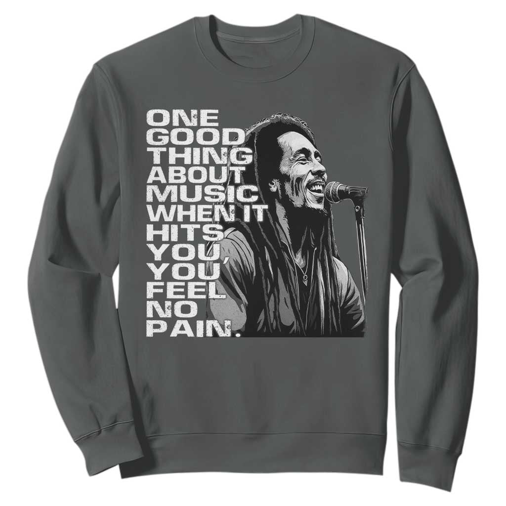 Vintage Marley Sweatshirt Jamaica Jamaican Rasta Reggage Music TS10 Dark Heather Print Your Wear