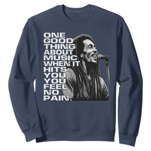 Vintage Marley Sweatshirt Jamaica Jamaican Rasta Reggage Music TS10 Navy Print Your Wear
