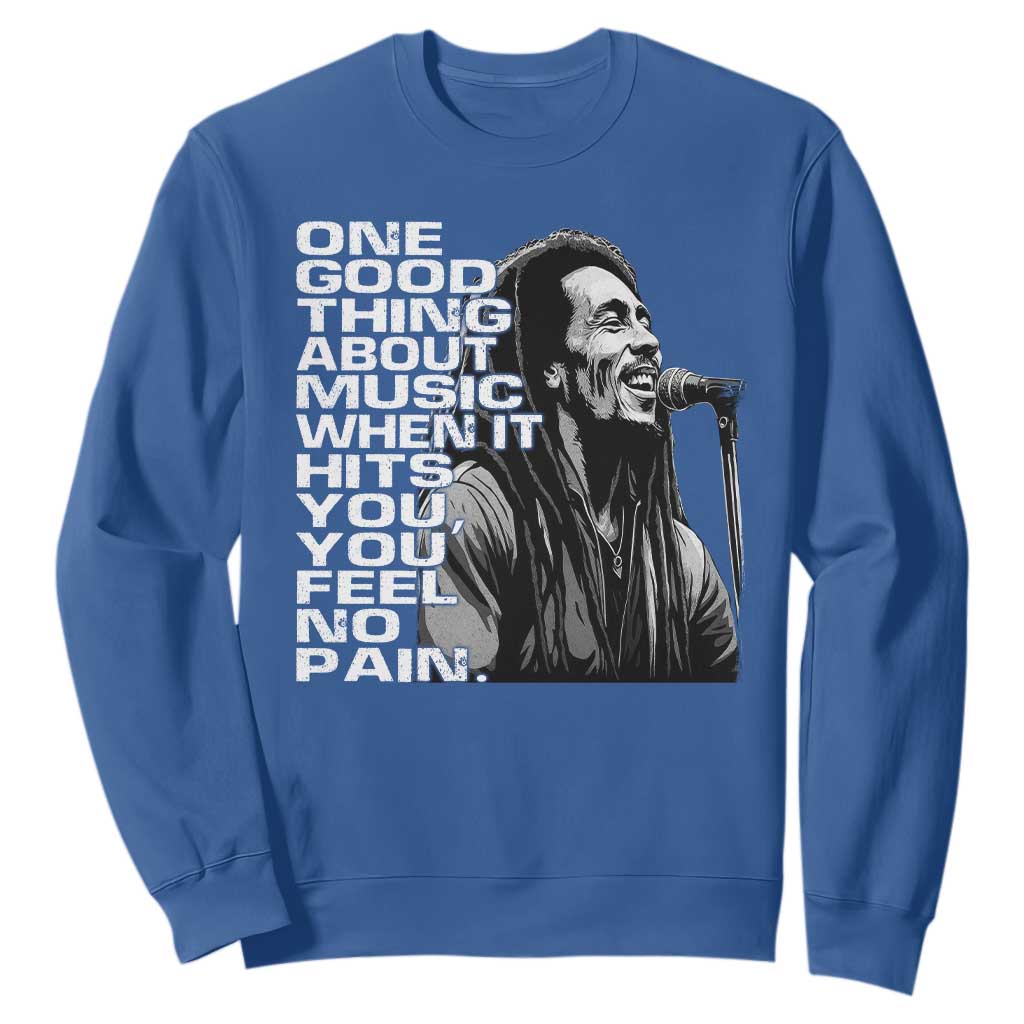 Vintage Marley Sweatshirt Jamaica Jamaican Rasta Reggage Music TS10 Royal Blue Print Your Wear