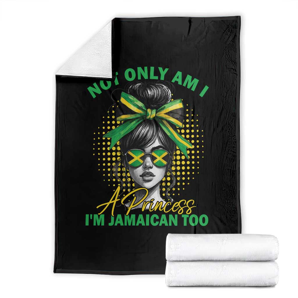 Jamaican Girl Throw Blanket Messy Bun Not Only Am I A Princess Im Jamaican Too TS10 Black Print Your Wear