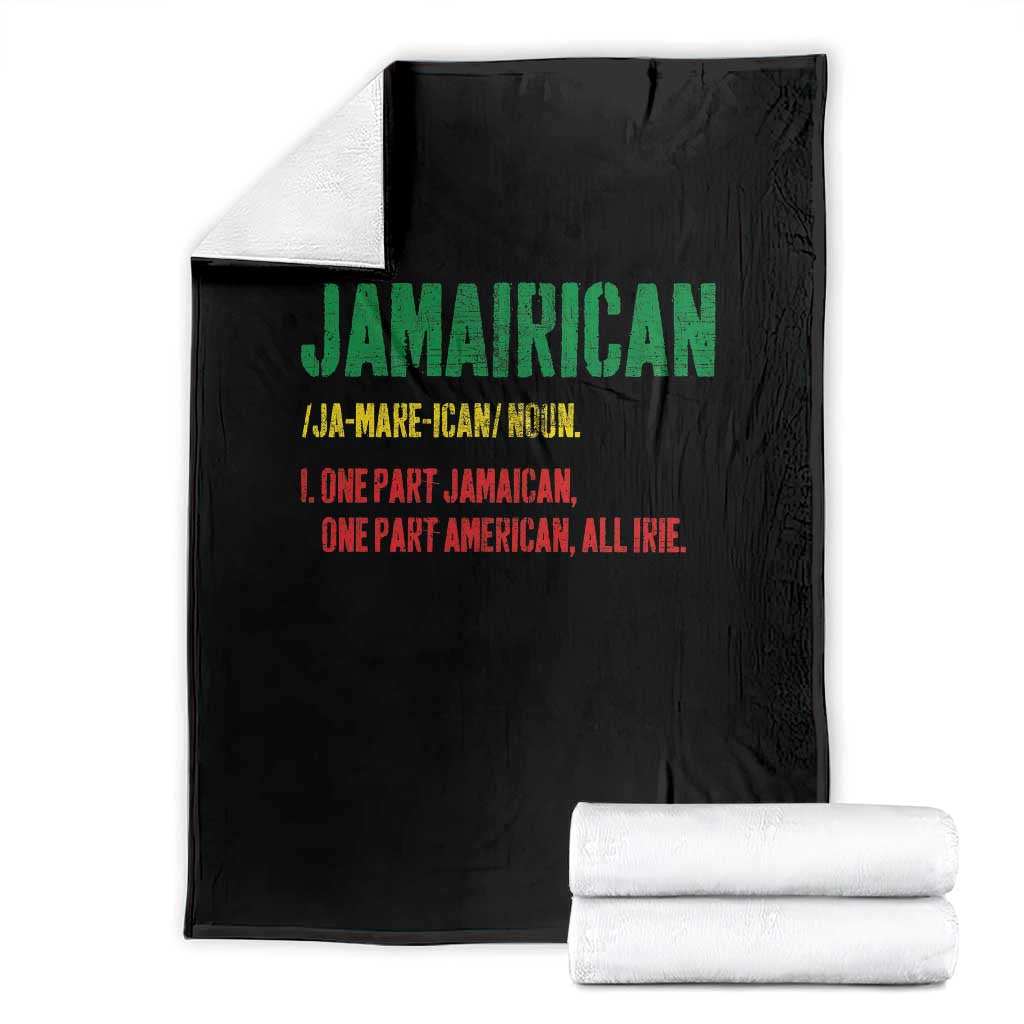 Funny Jamaican American Throw Blanket Retro Jamairican Roots TS10 Black Print Your Wear