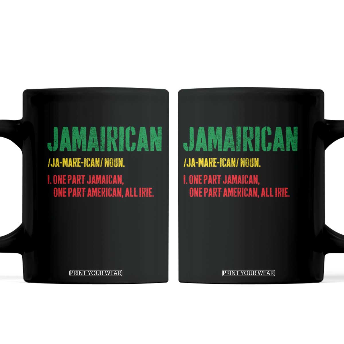 Funny Jamaican American Coffee Mug Retro Jamairican Roots TS10 Black Print Your Wear