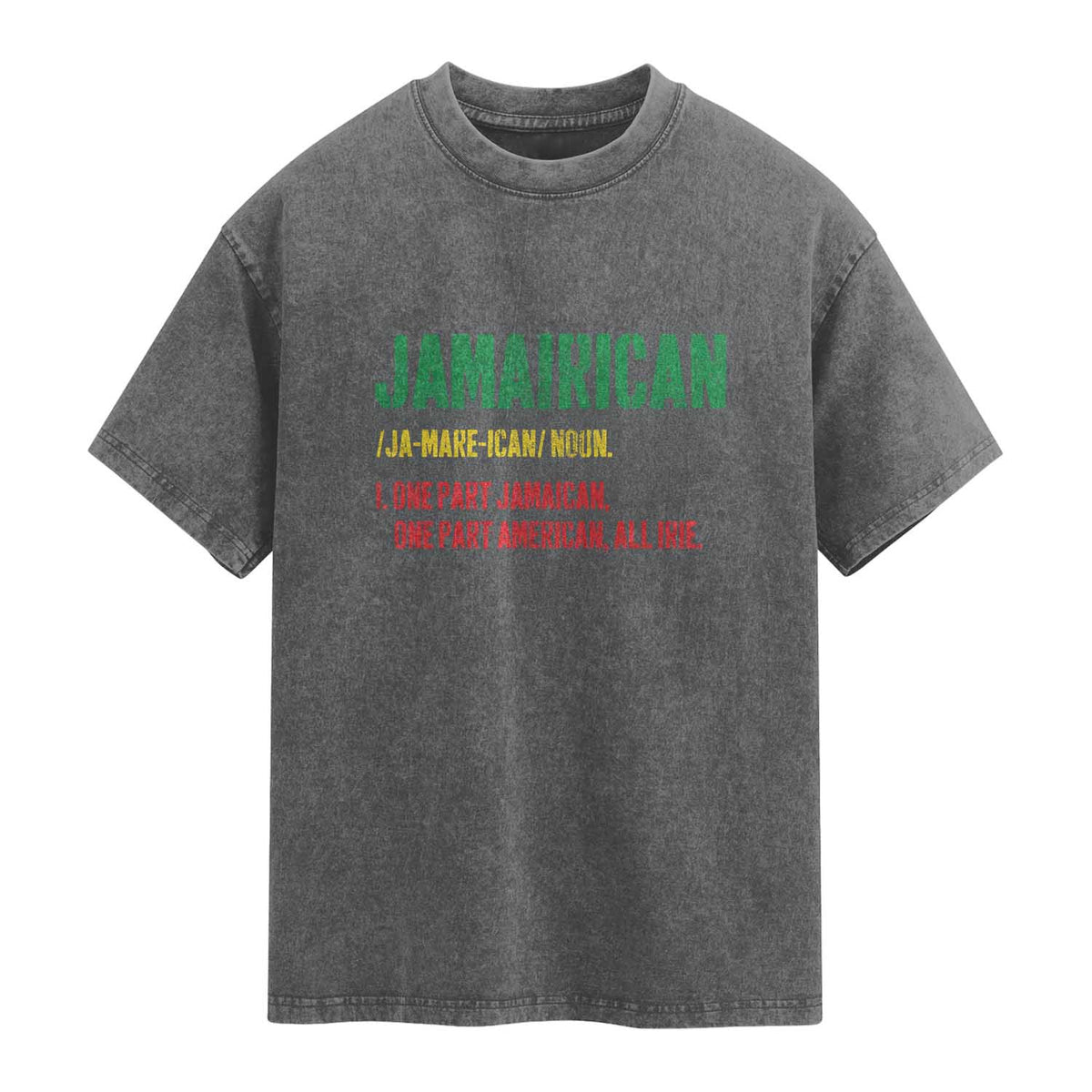 Funny Jamaican American Washed Cotton T-Shirt Retro Jamairican Roots