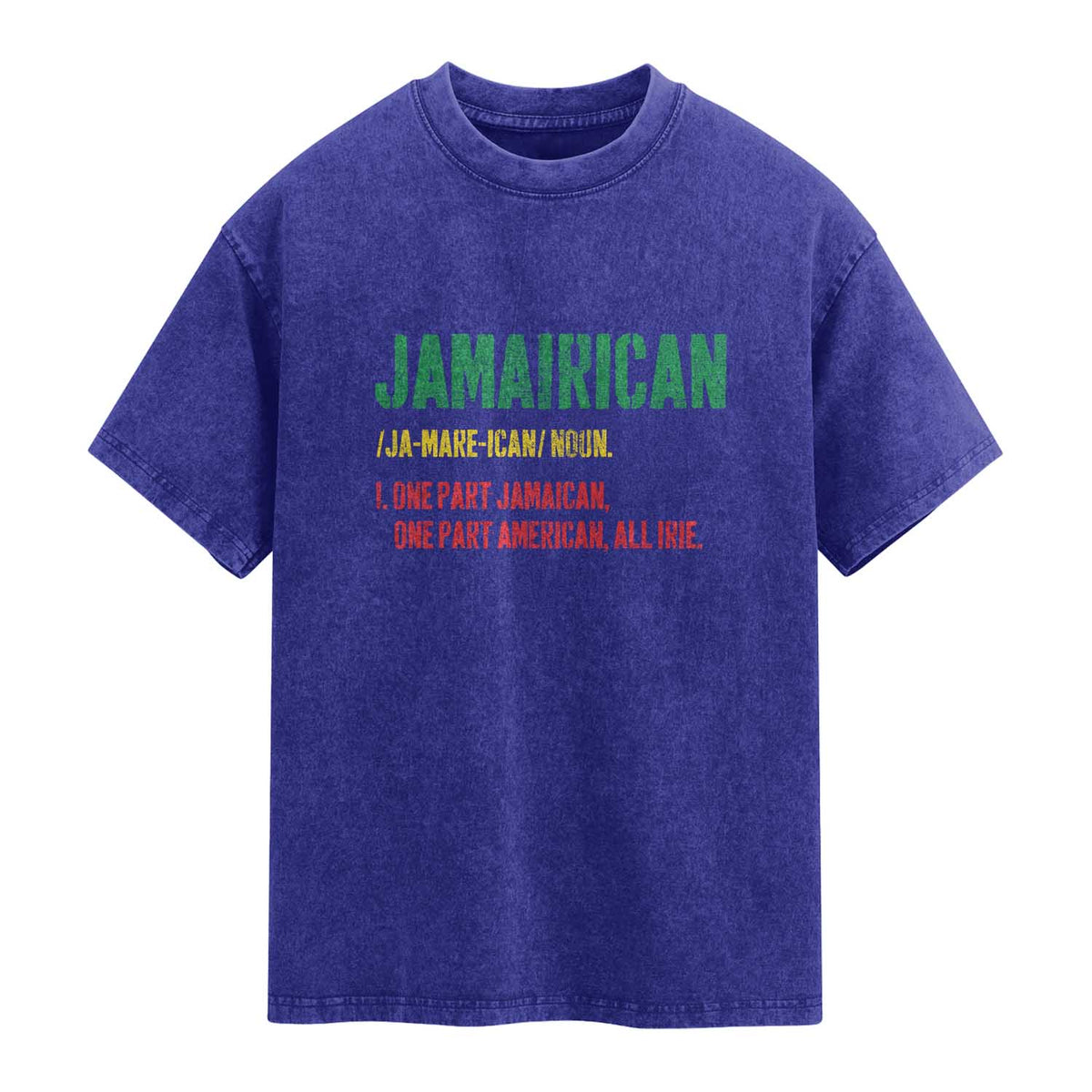 Funny Jamaican American Washed Cotton T-Shirt Retro Jamairican Roots