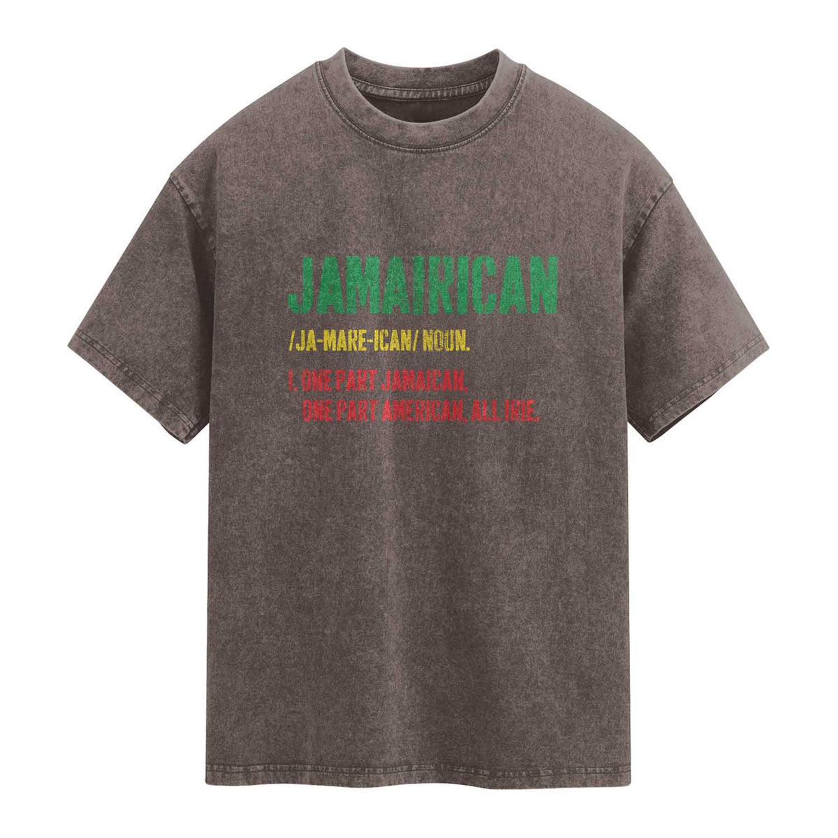 Funny Jamaican American Washed Cotton T-Shirt Retro Jamairican Roots
