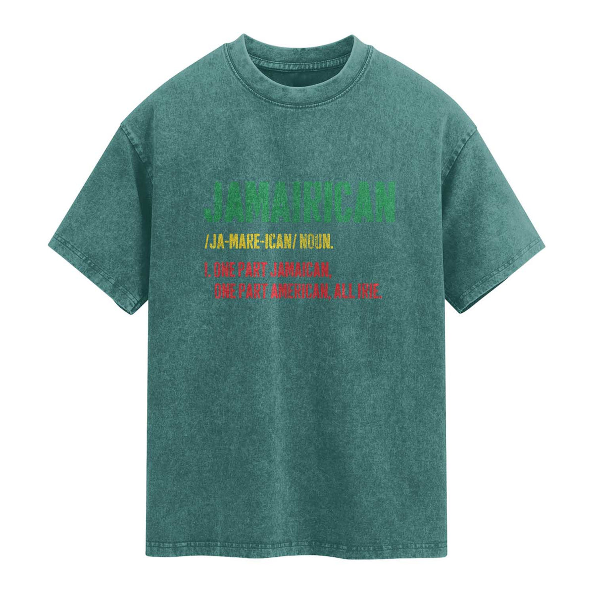 Funny Jamaican American Washed Cotton T-Shirt Retro Jamairican Roots
