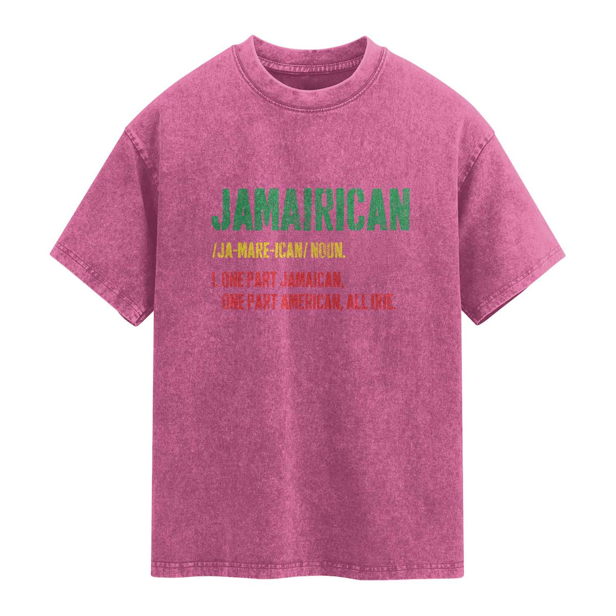 Funny Jamaican American Washed Cotton T-Shirt Retro Jamairican Roots