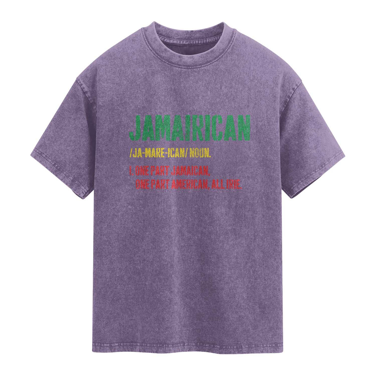 Funny Jamaican American Washed Cotton T-Shirt Retro Jamairican Roots