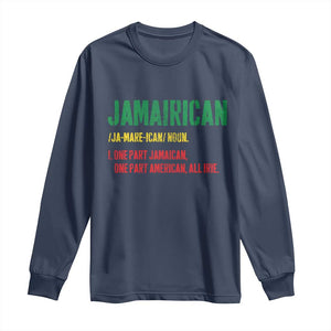 Funny Jamaican American Long Sleeve Shirt Retro Jamairican Roots TS10 Navy Print Your Wear