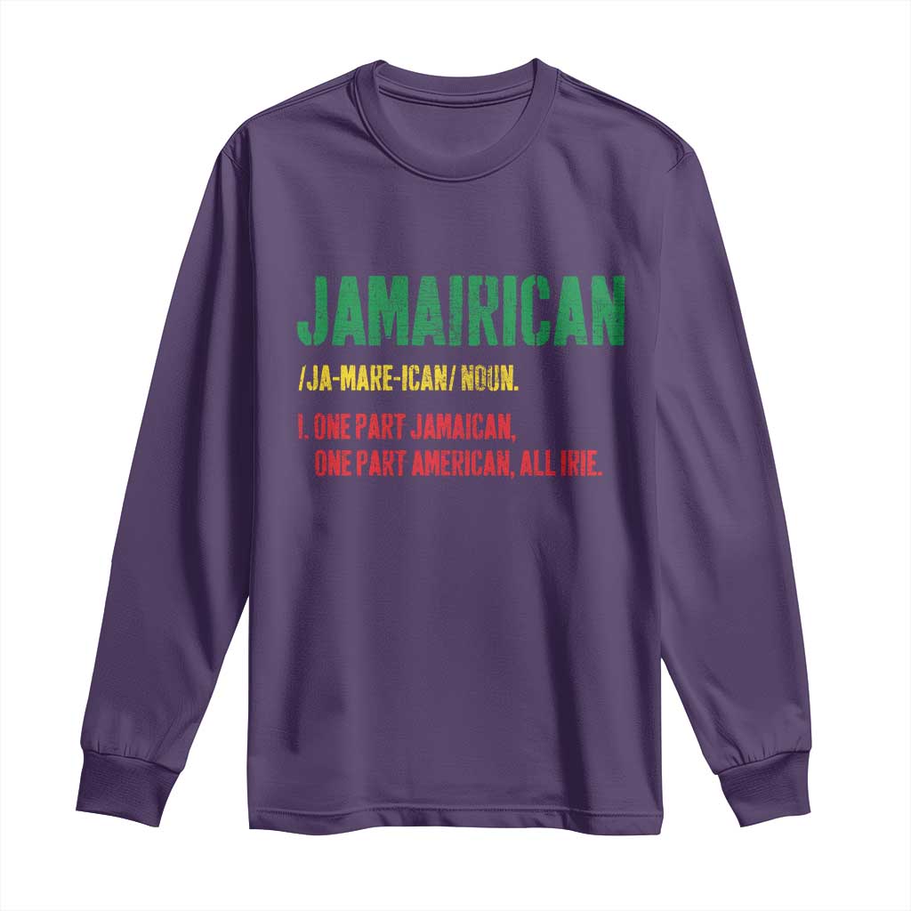 Funny Jamaican American Long Sleeve Shirt Retro Jamairican Roots TS10 Purple Print Your Wear