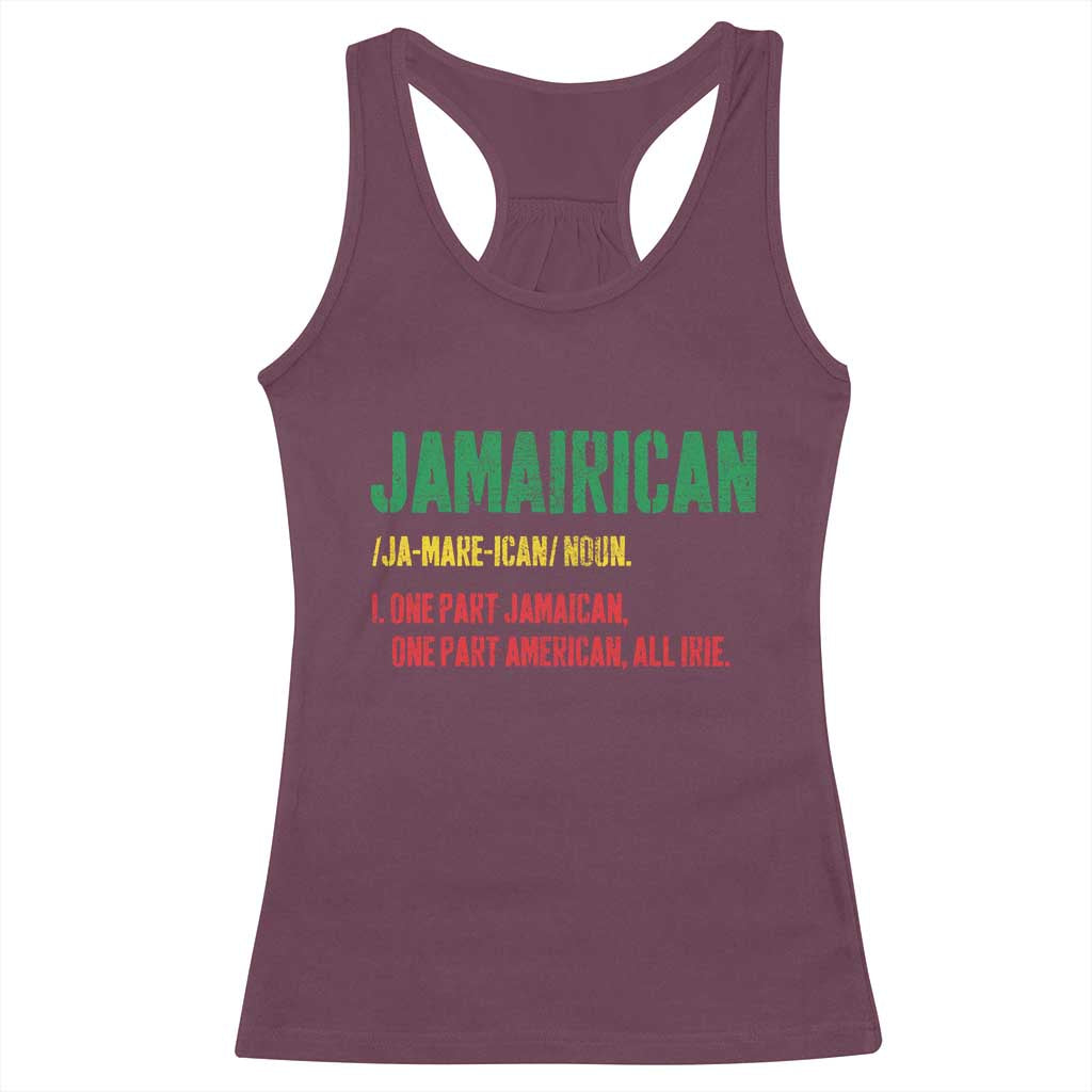 Funny Jamaican American Racerback Tank Top Retro Jamairican Roots TS10 Maroon Print Your Wear
