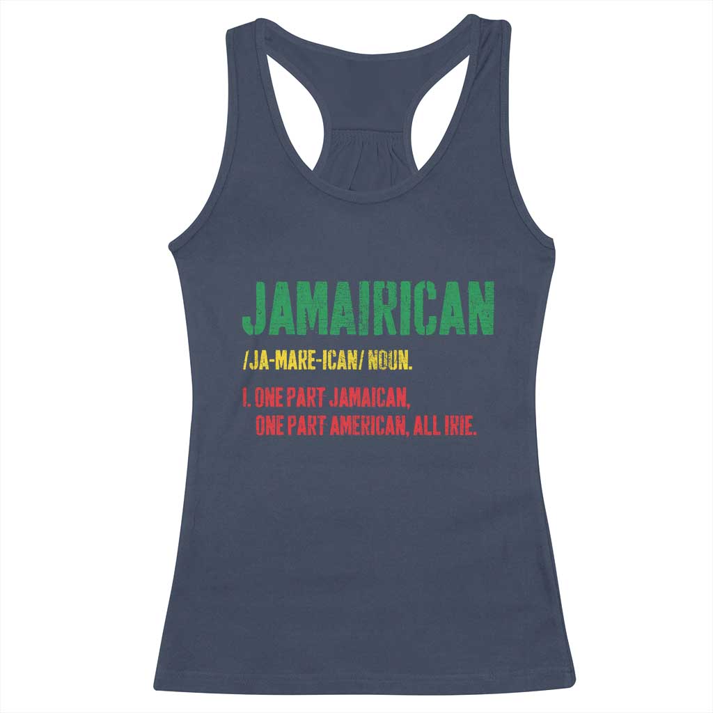 Funny Jamaican American Racerback Tank Top Retro Jamairican Roots TS10 Navy Print Your Wear