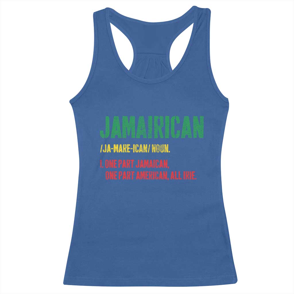 Funny Jamaican American Racerback Tank Top Retro Jamairican Roots TS10 Royal Blue Print Your Wear