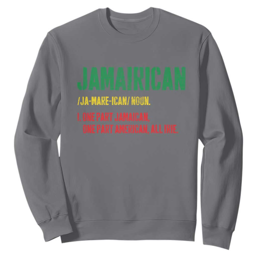 Funny Jamaican American Sweatshirt Retro Jamairican Roots TS10 Charcoal Print Your Wear