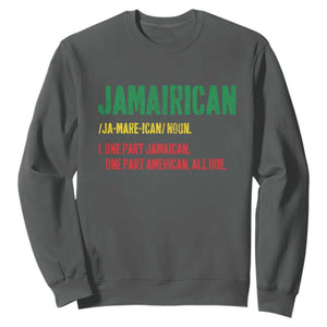 Funny Jamaican American Sweatshirt Retro Jamairican Roots TS10 Dark Heather Print Your Wear