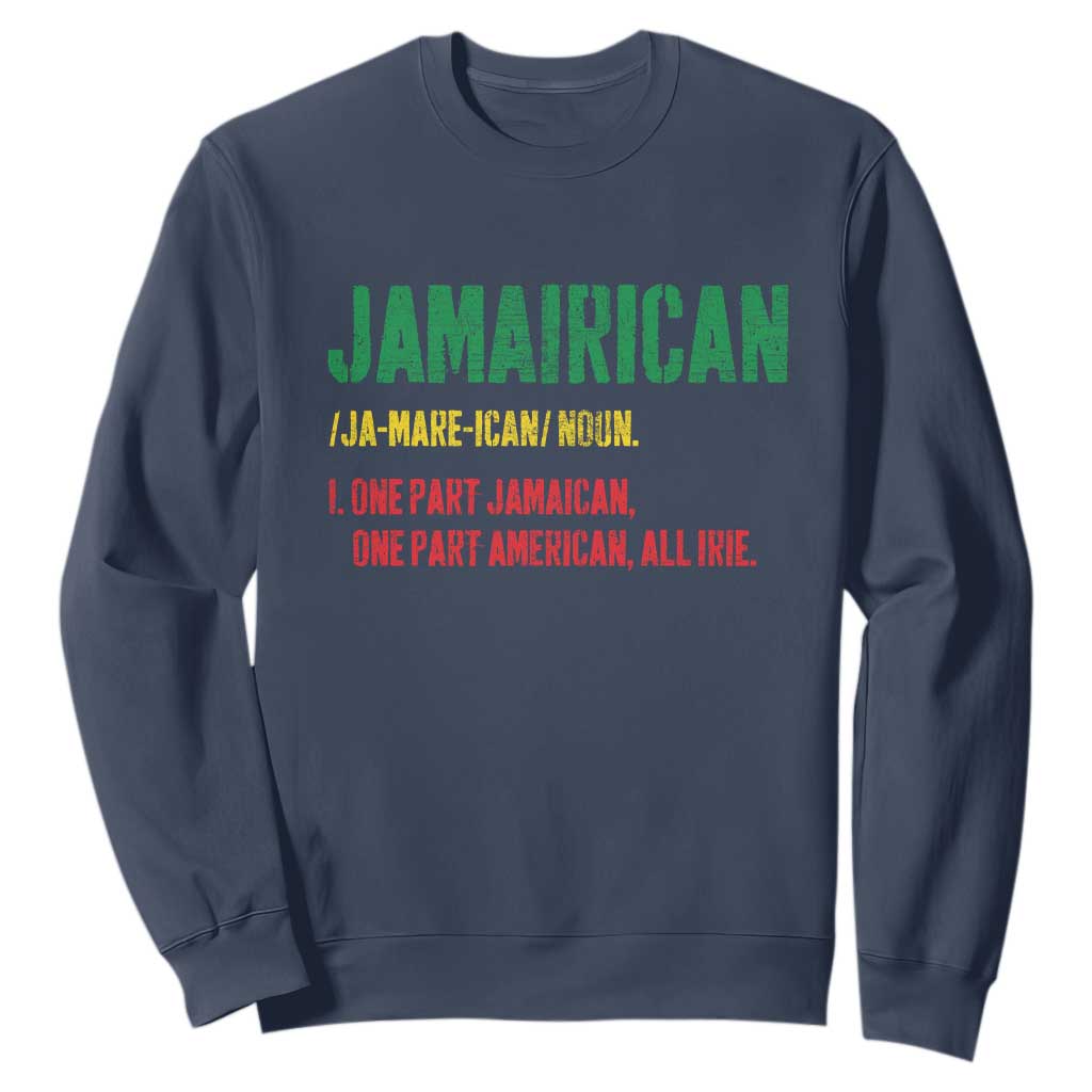 Funny Jamaican American Sweatshirt Retro Jamairican Roots TS10 Navy Print Your Wear