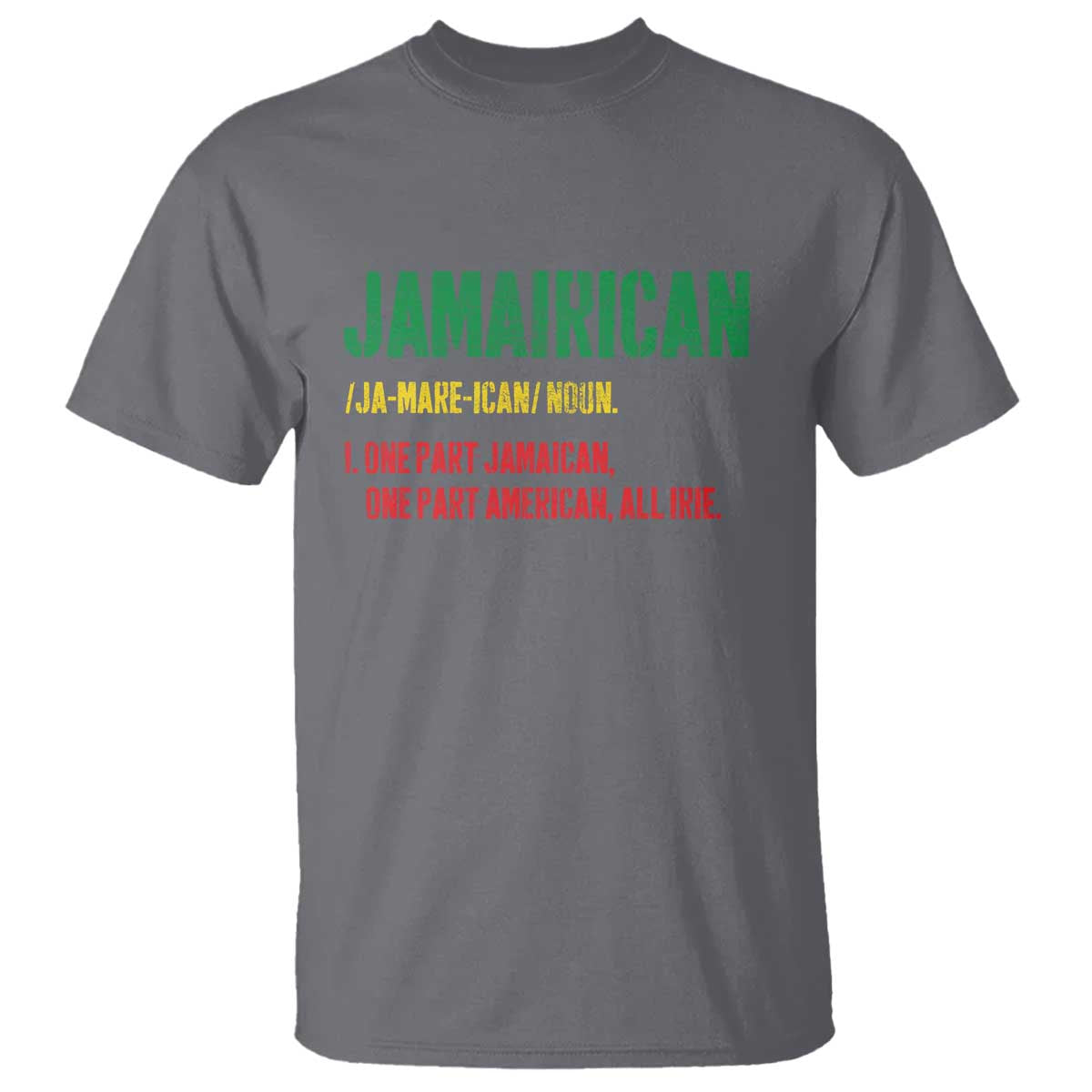 Funny Jamaican American T Shirt Retro Jamairican Roots TS10 Charcoal Print Your Wear