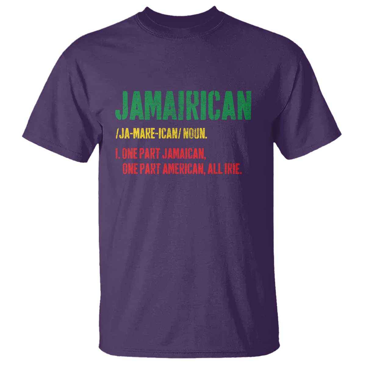 Funny Jamaican American T Shirt Retro Jamairican Roots TS10 Purple Print Your Wear