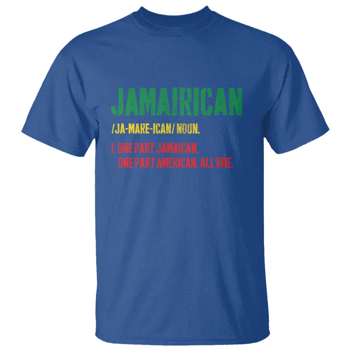 Funny Jamaican American T Shirt Retro Jamairican Roots TS10 Royal Blue Print Your Wear