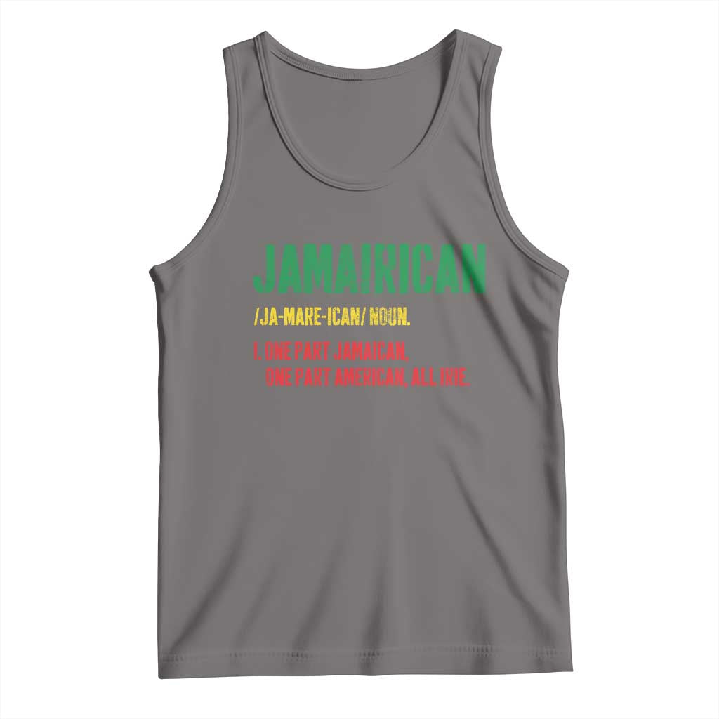Funny Jamaican American Tank Top Retro Jamairican Roots TS10 Deep Heather Print Your Wear