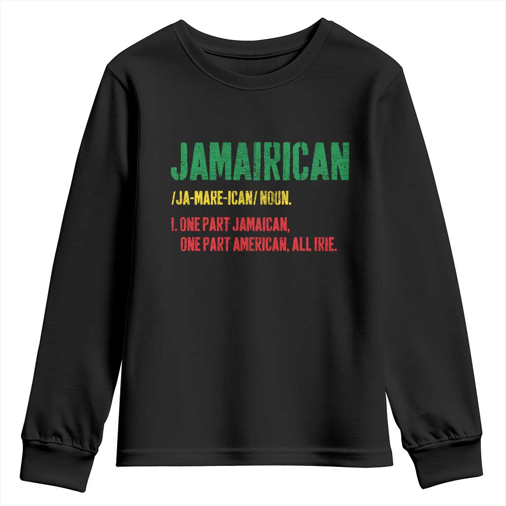 Funny Jamaican American Youth Sweatshirt Retro Jamairican Roots TS10 Black Print Your Wear