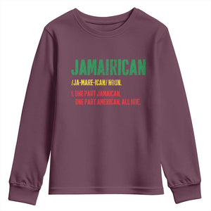 Funny Jamaican American Youth Sweatshirt Retro Jamairican Roots TS10 Maroon Print Your Wear