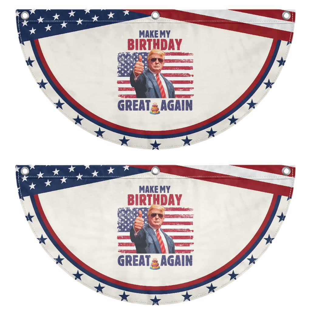 Funny Trump Birthday Patriotic Fan Flag Make Birthday Great Again USA Flag TS10 2pcs pack Classic Beige Print Your Wear