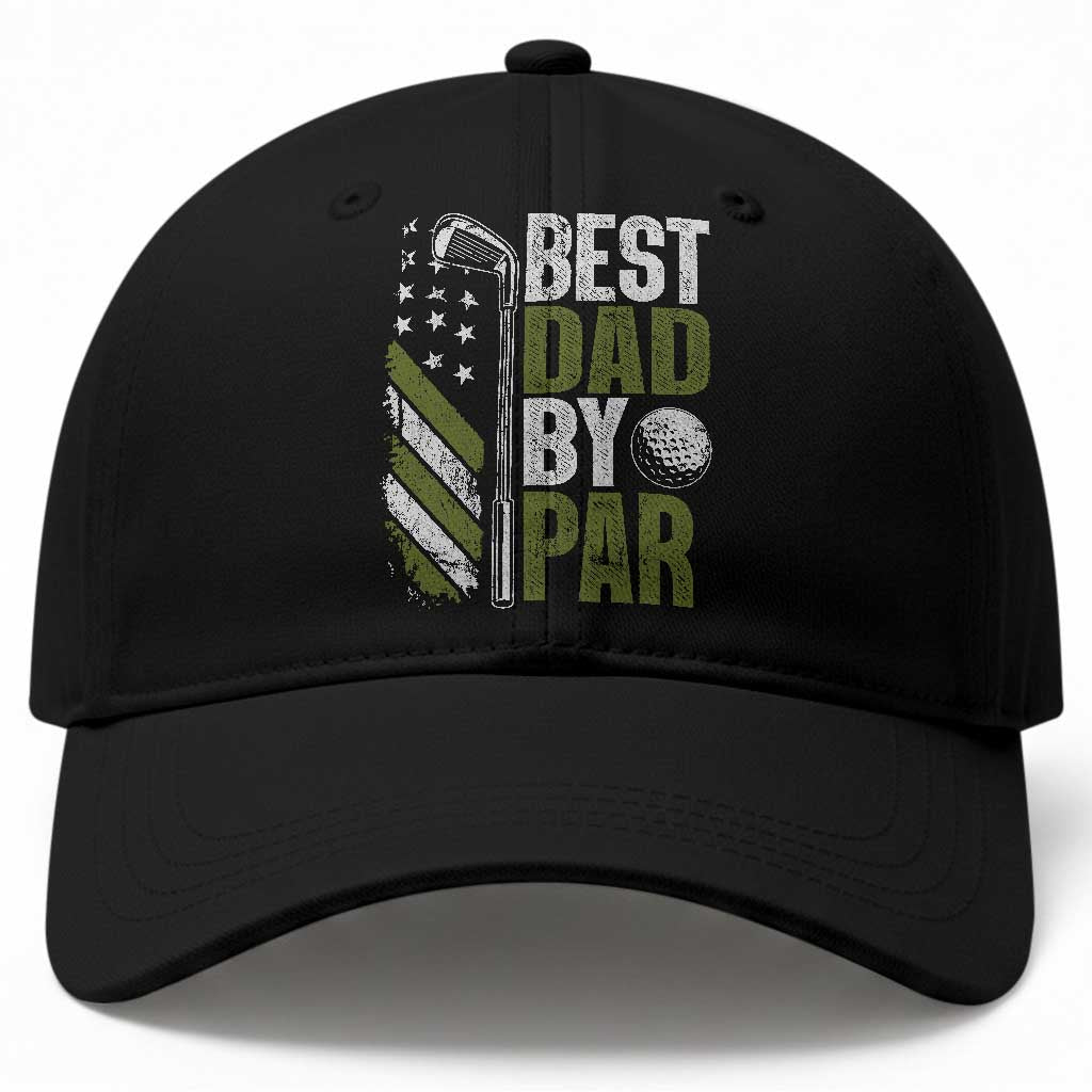 Best Dad By Par Baseball Cap Dad Golf Fathers Day Gift American Flag TS10 Print Your Wear
