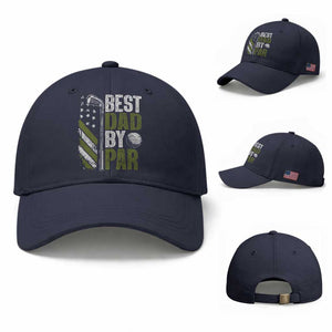 Best Dad By Par Baseball Cap Dad Golf Fathers Day Gift American Flag TS10 Baseball Cap Universal Fit Navy Print Your Wear