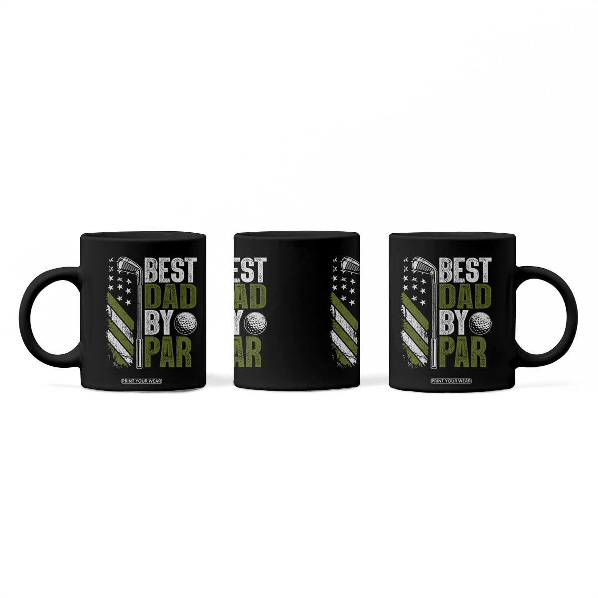 Best Dad By Par Coffee Mug Dad Golf Fathers Day Gift American Flag TS10 Print Your Wear