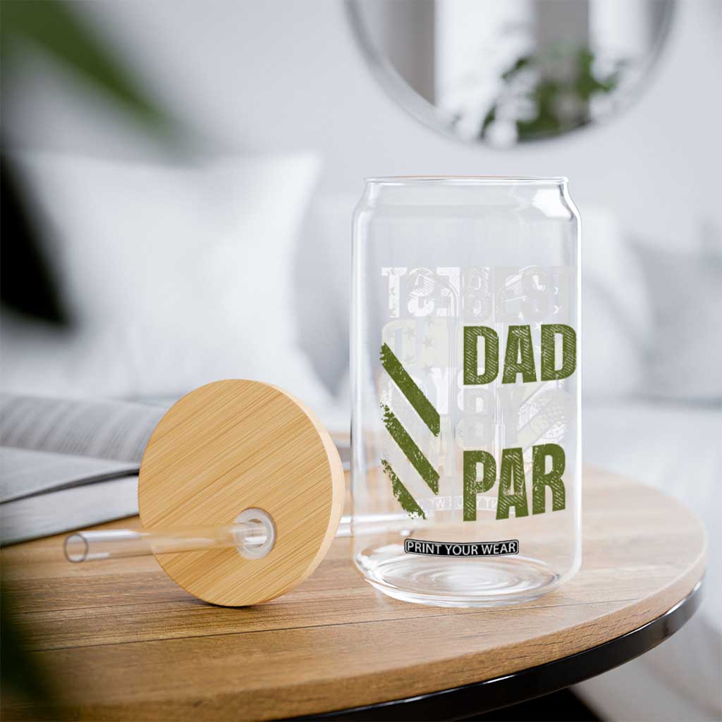 Best Dad By Par Glass Can Dad Golf Fathers Day Gift American Flag TS10 Print Your Wear