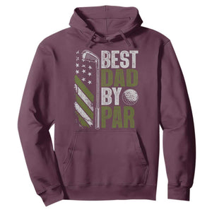 Best Dad By Par Hoodie Dad Golf Fathers Day Gift American Flag TS10 Maroon Print Your Wear